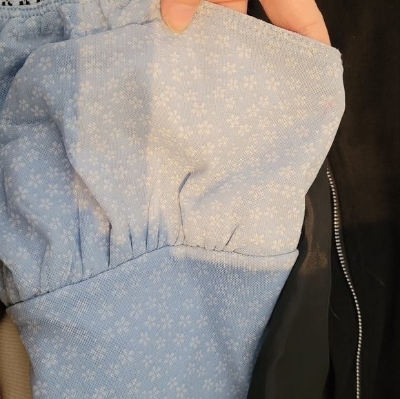 Bodycon Mini Dress | blue | floral | medium | Y2k Retro | Mesh Lace - Picture 14 of 15